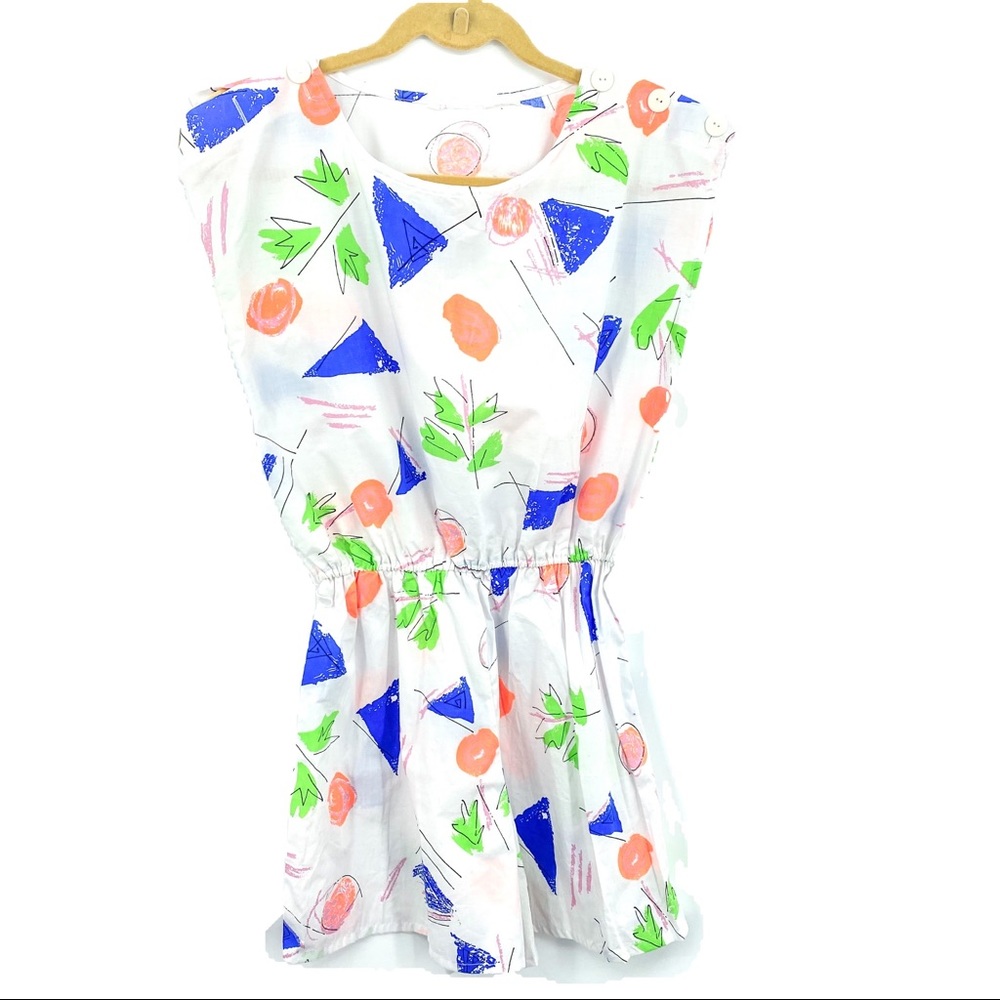 Vintage 90s Romper Abstract shapes Small